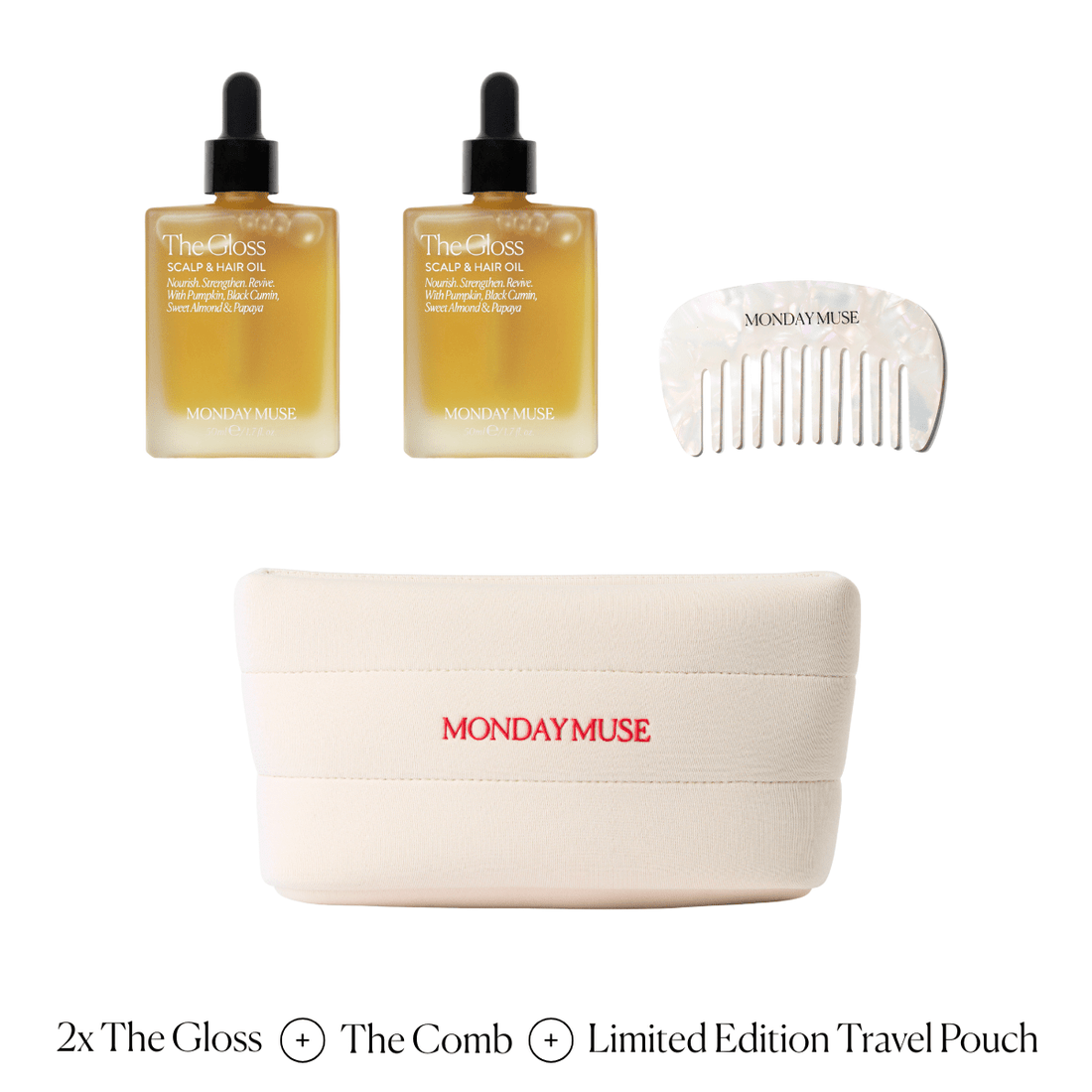 The Gloss Scalp & Hair Oil Ritual Set - Monday Muse