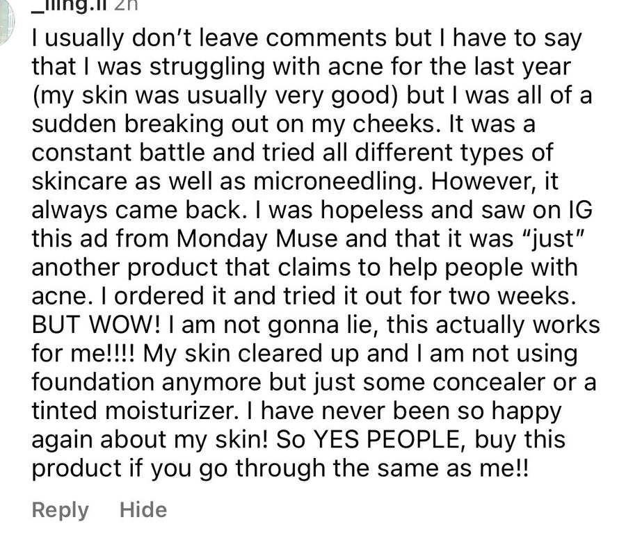 Customer message to Monday Muse