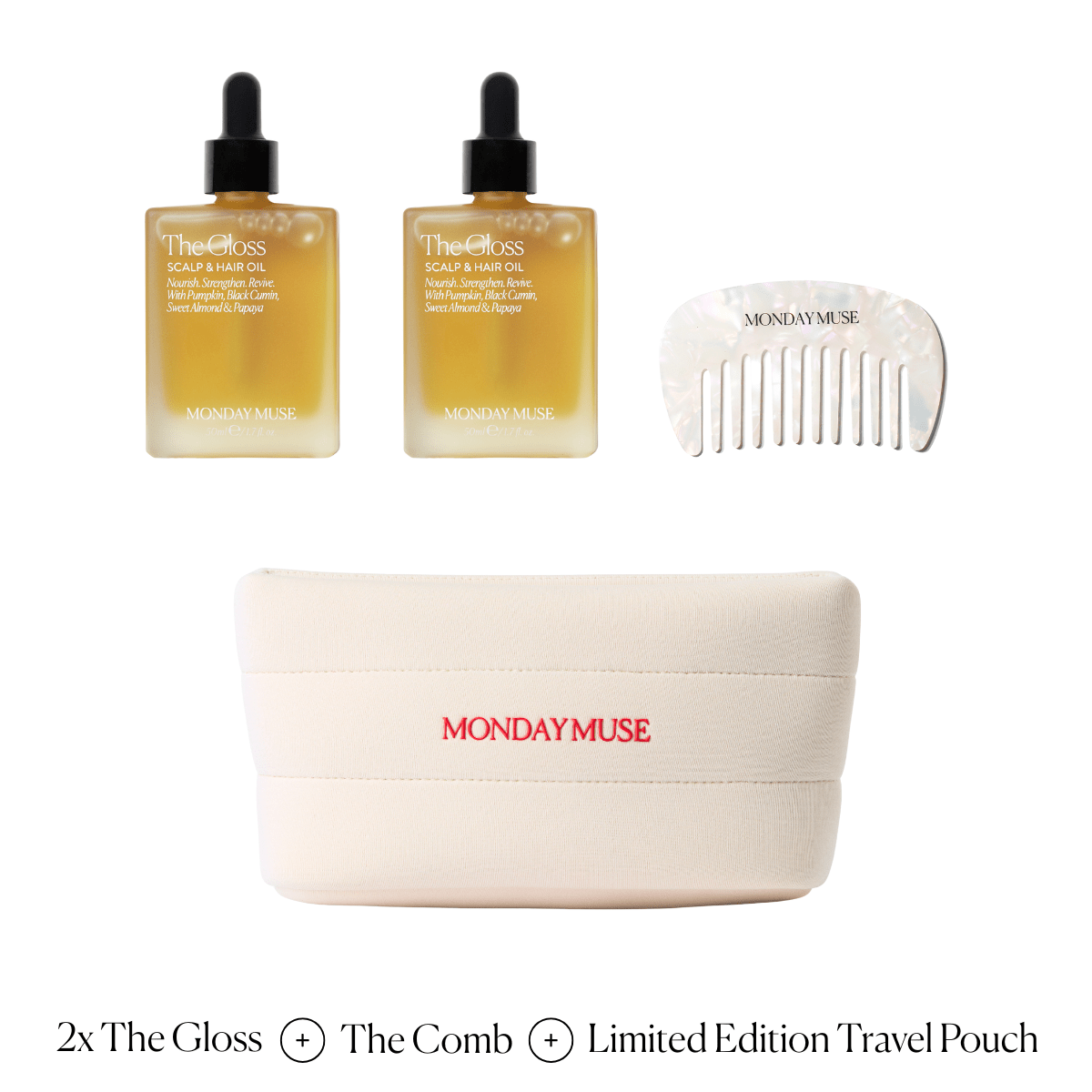 The Gloss Scalp &amp; Hair Oil Ritual Set - Monday Muse